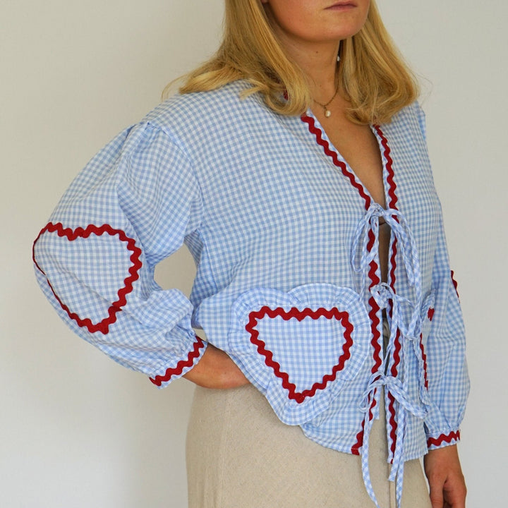 Molly | Gingham Heart Cardigan