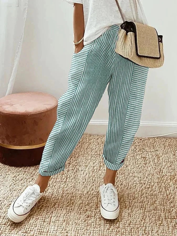 Jennie | Linen Striped Pants