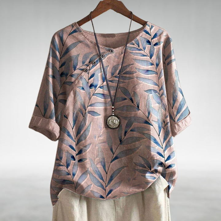 Leighton | Tropical Leaf Print Blouse