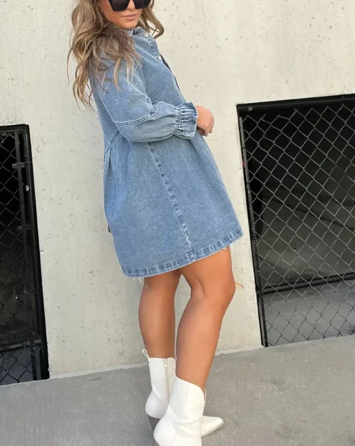 Kalypso | Washed Denim Shirt Dress