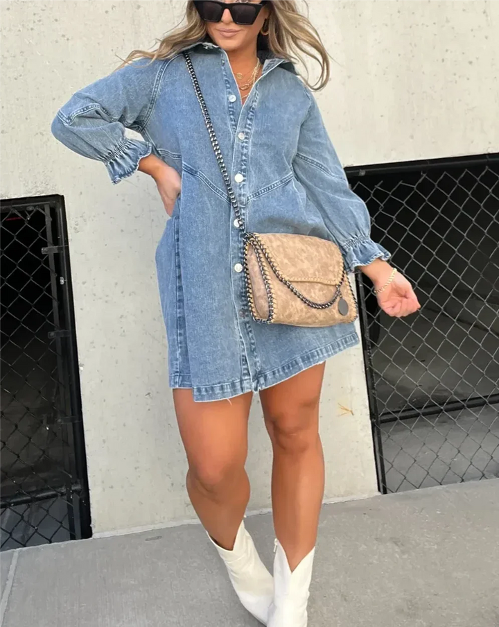 Kalypso | Washed Denim Shirt Dress