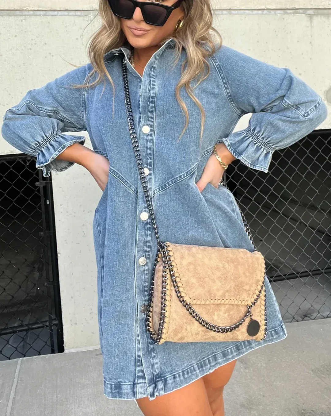 Kalypso | Washed Denim Shirt Dress