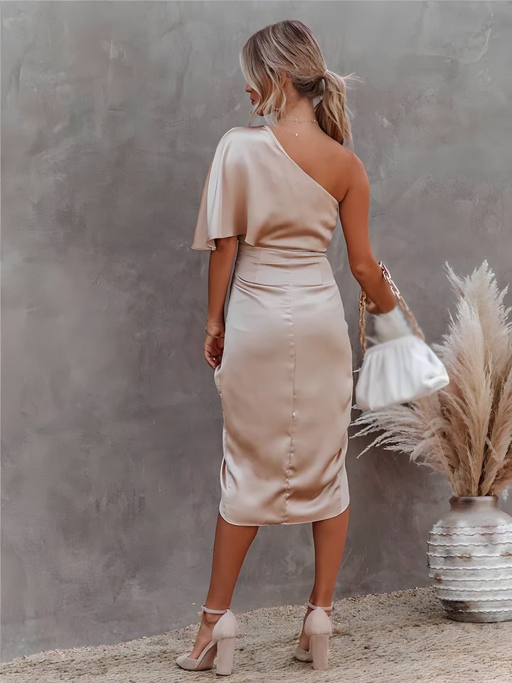 Cassiane | One-Shoulder Satin Dress