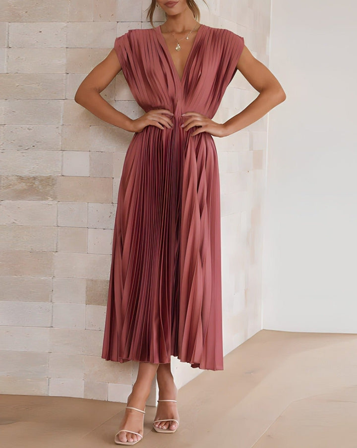 Anthea | Pleated Midi Dress