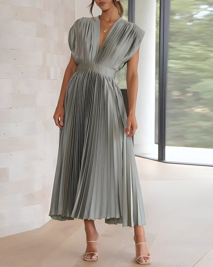 Anthea | Pleated Midi Dress