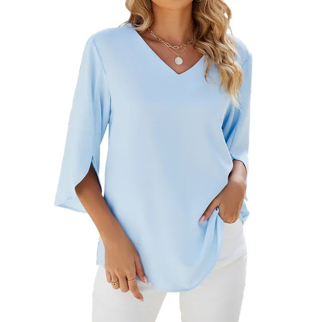 Mallory | Soft V-Neck Blouse