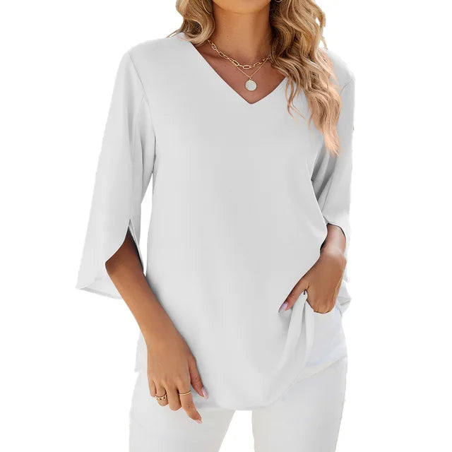 Mallory | Soft V-Neck Blouse