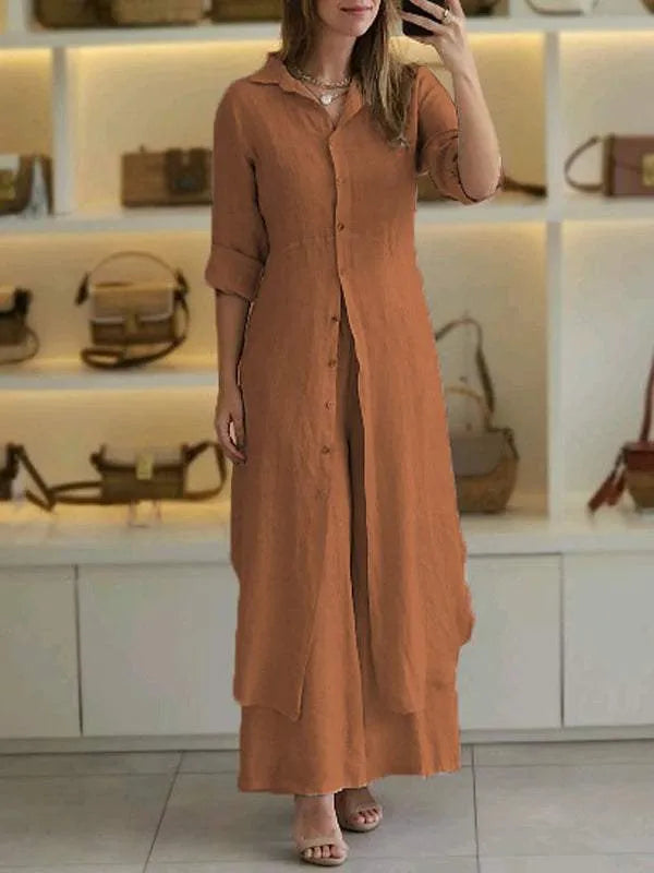 Althea | Linen Maxi Shirt Dress