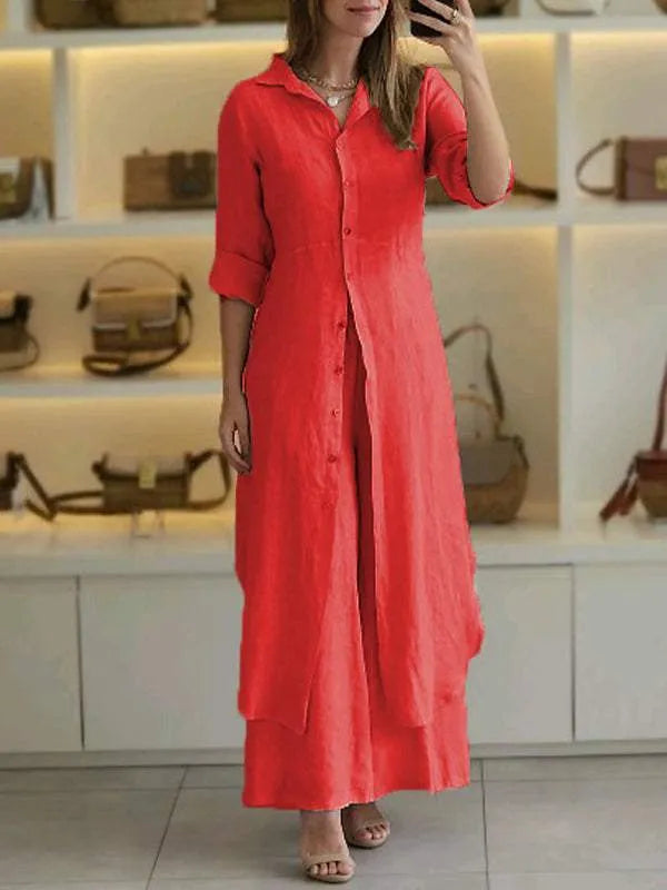 Althea | Linen Maxi Shirt Dress