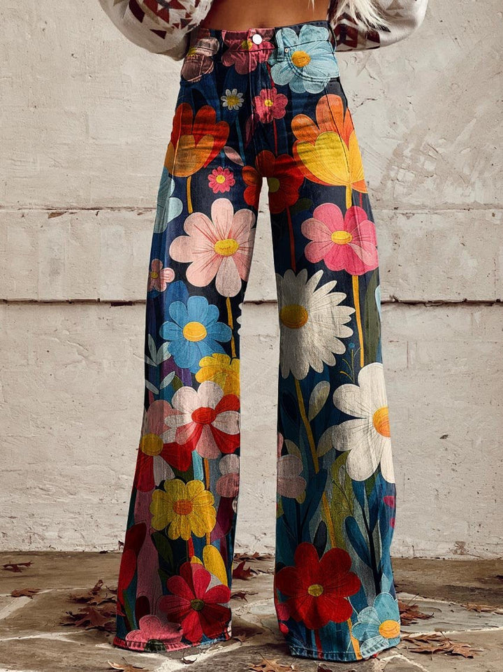 Callista | Retro Bloom Wide-Leg Jeans