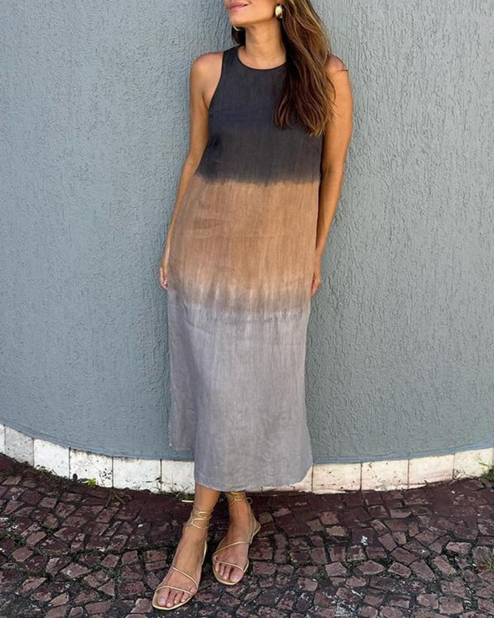 Serena | Ombre Linen Midi Dress