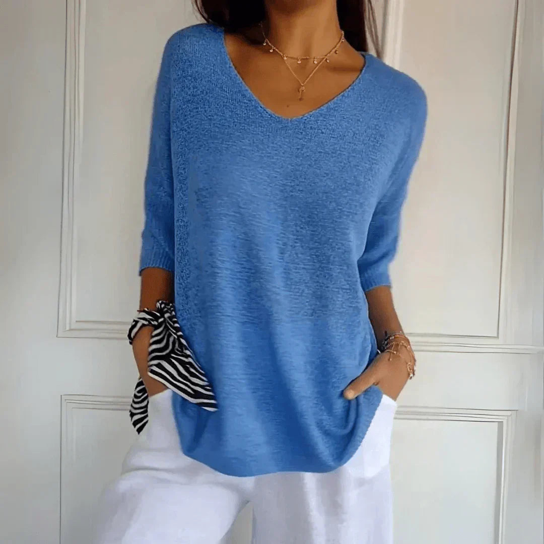 Kayla | Relaxed Knit V-Neck