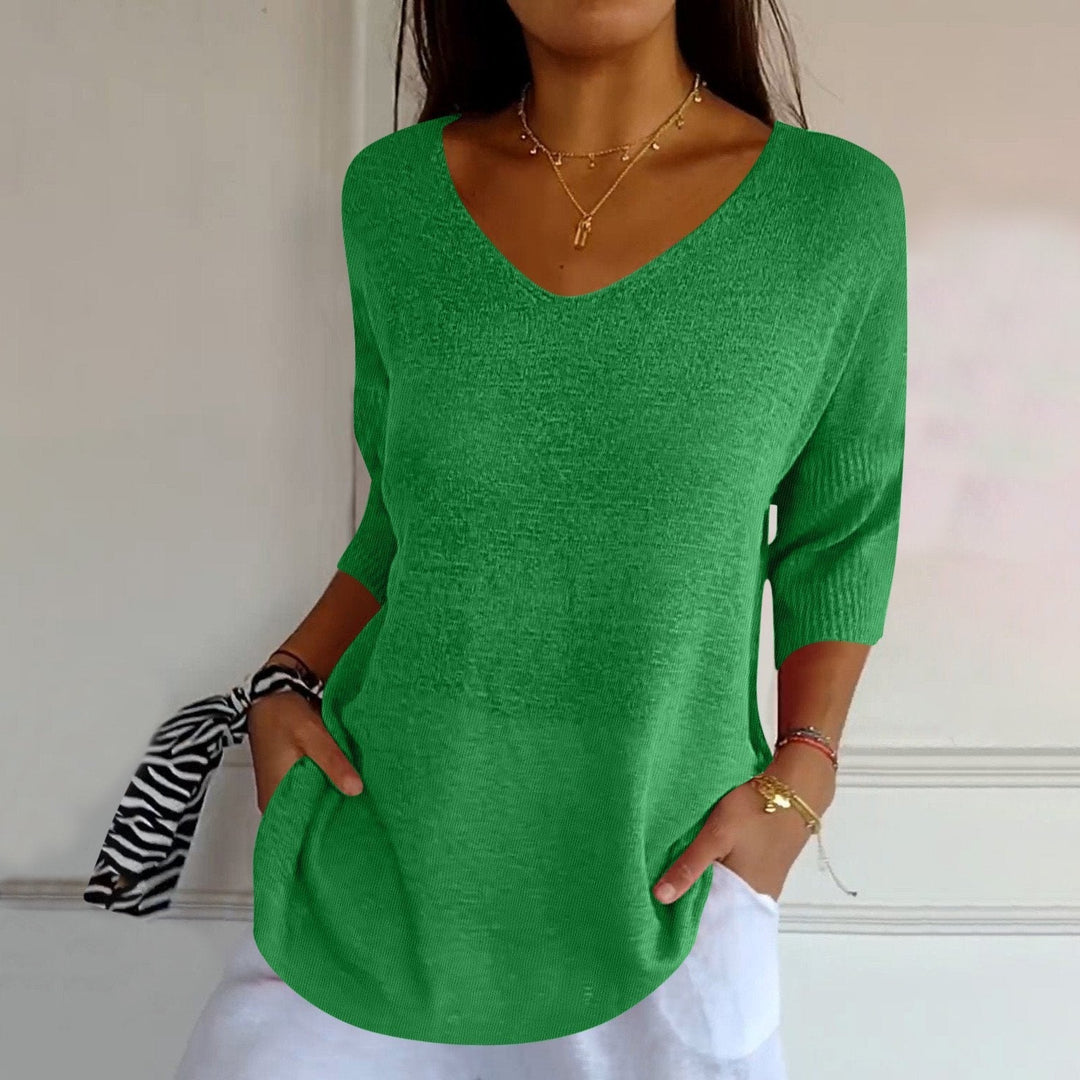 Kayla | Relaxed Knit V-Neck