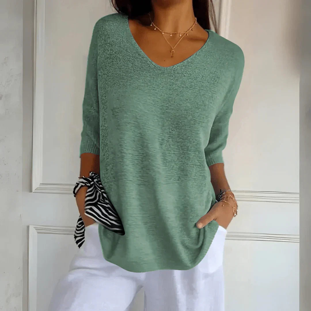 Kayla | Relaxed Knit V-Neck