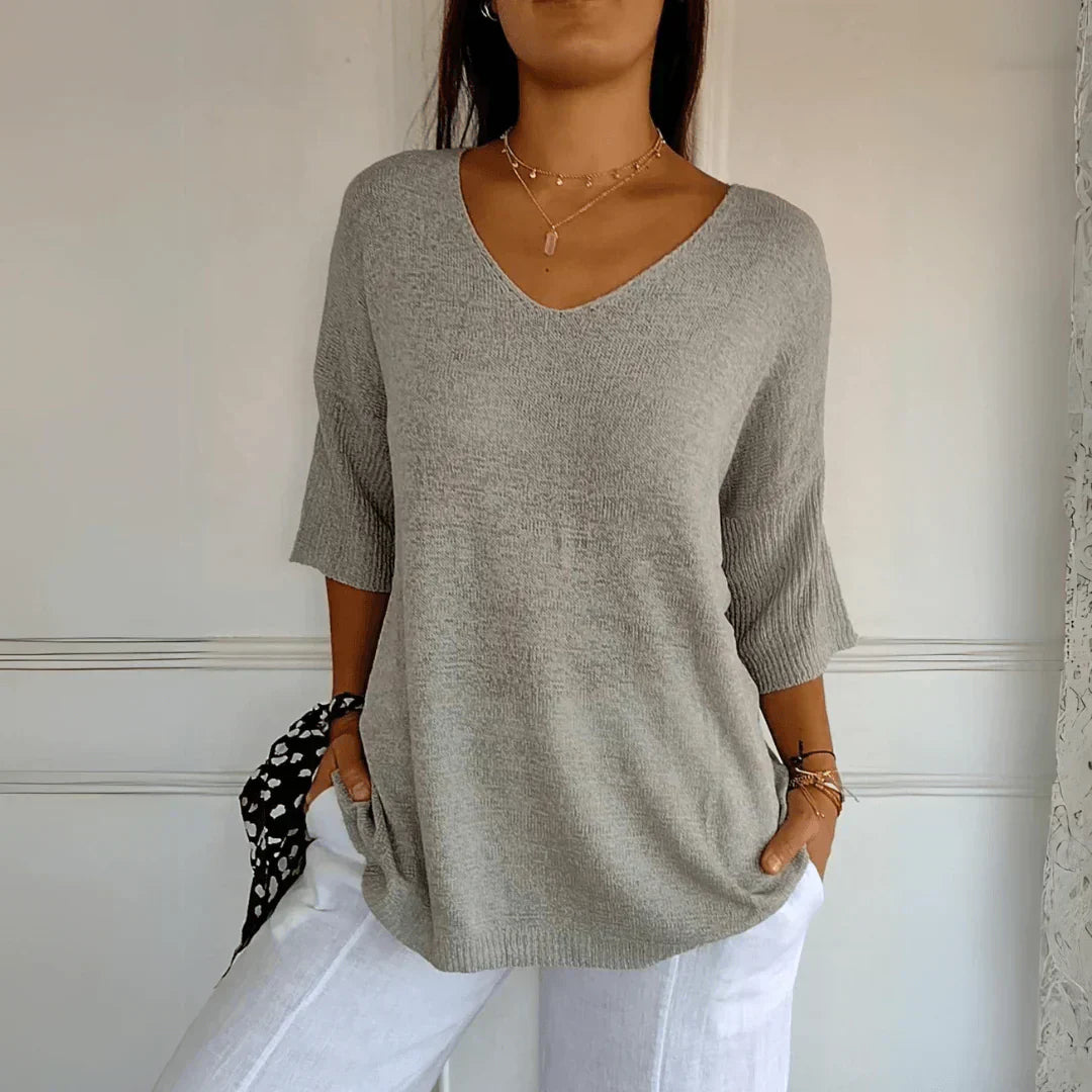 Kayla | Relaxed Knit V-Neck