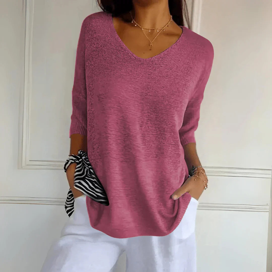 Kayla | Relaxed Knit V-Neck