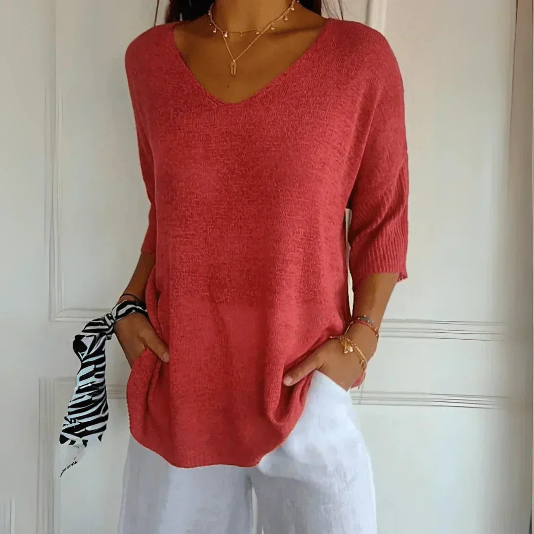 Kayla | Relaxed Knit V-Neck