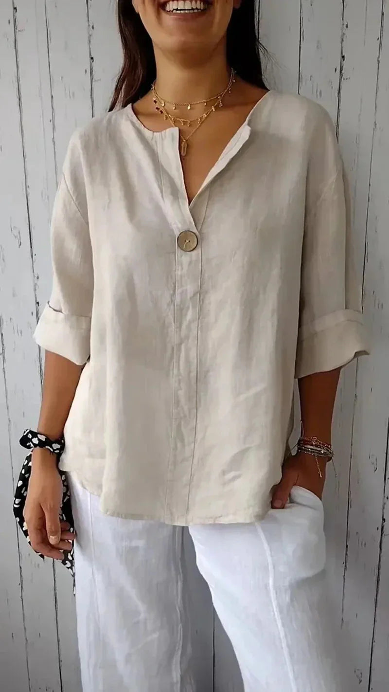 Lainey | Minimalist Linen Blouse