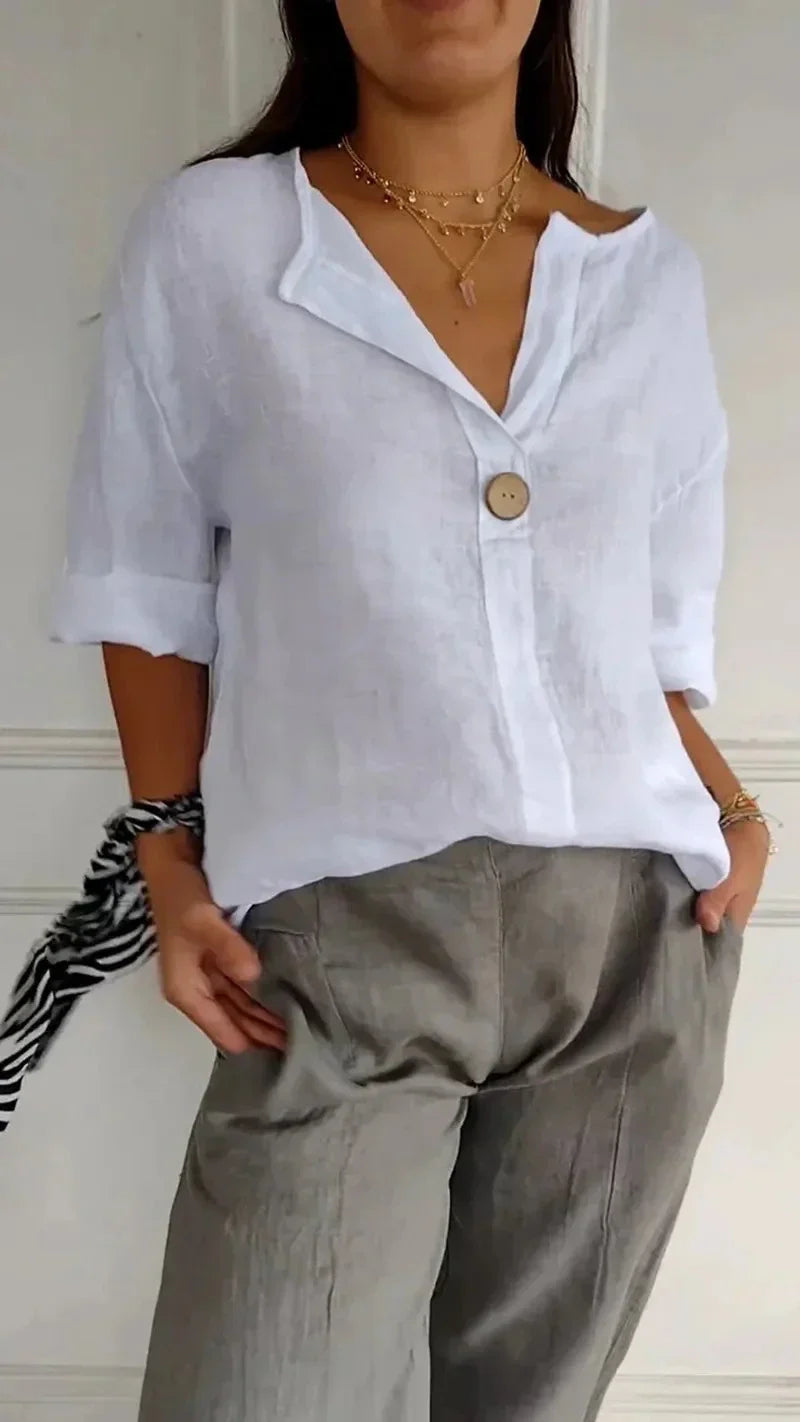 Lainey | Minimalist Linen Blouse