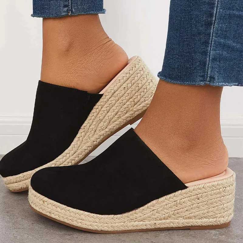 Lena | Espadrille Wedge Mules