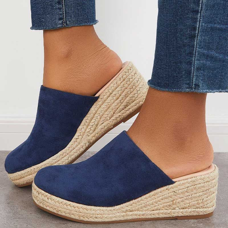 Lena | Espadrille Wedge Mules