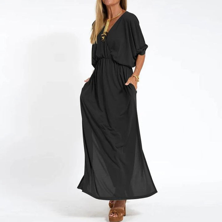 Ina | Elegant Drape Maxi Dress