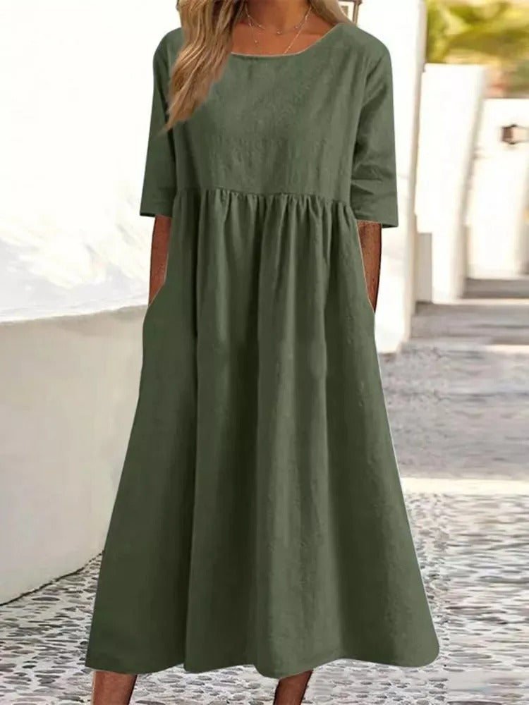 Grethe | Linen A-Line Dress