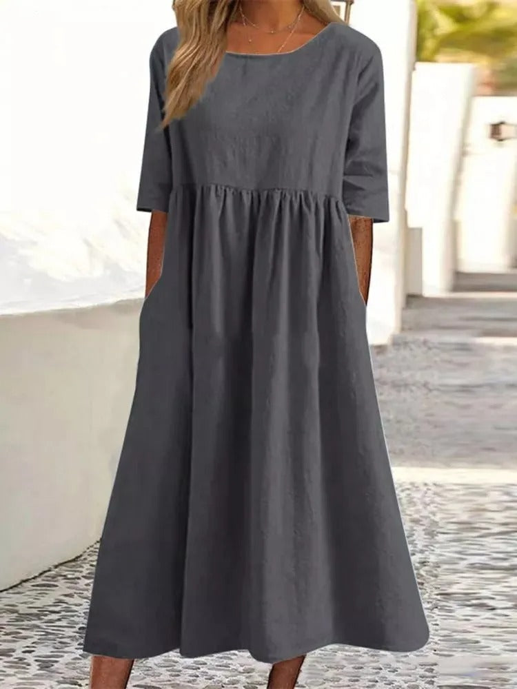 Grethe | Linen A-Line Dress